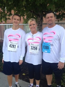 Tim reached his goal of completing the Komen Race for the Cure with his son Jordan and wife Denise.